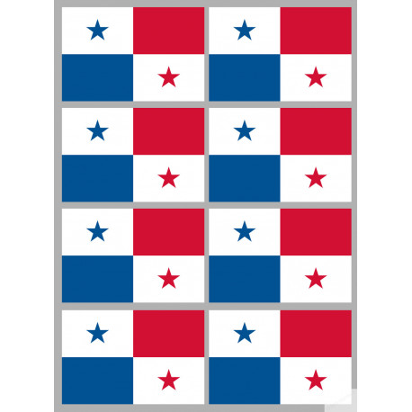 Drapeau Panama (8 fois 9.5x6.3cm) - Sticker/autocollant