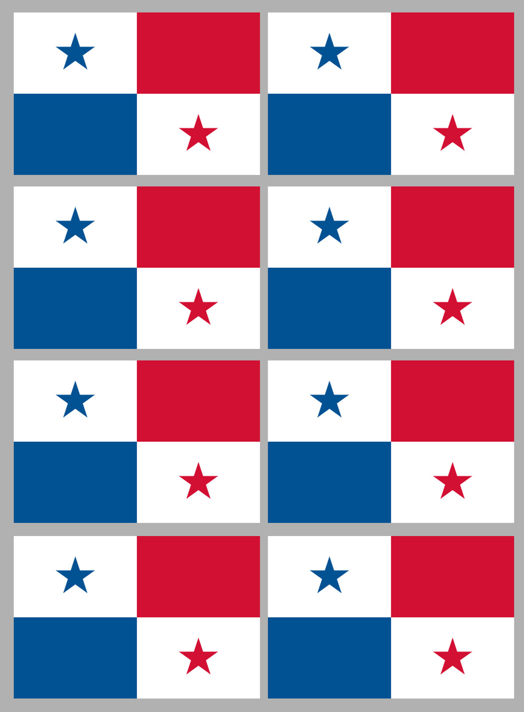 Drapeau Panama (8 fois 9.5x6.3cm) - Sticker/autocollant