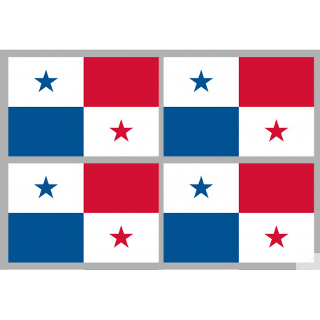 Drapeau Panama (4 fois 9.5x6.3cm) - Sticker/autocollant