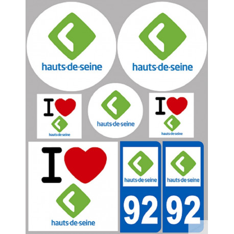 Hauts-de-Seine (8 autocollants variés) - Sticker/autocollant