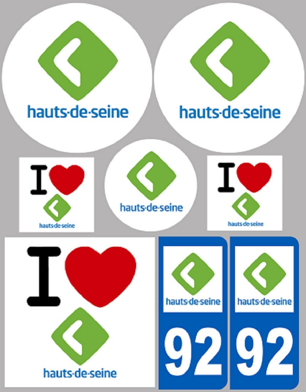 Hauts-de-Seine (8 autocollants variés) - Sticker/autocollant