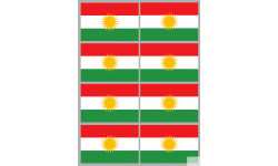 Drapeau Kurdistan (8 fois 9.5x6.3cm) - Sticker/autocollant