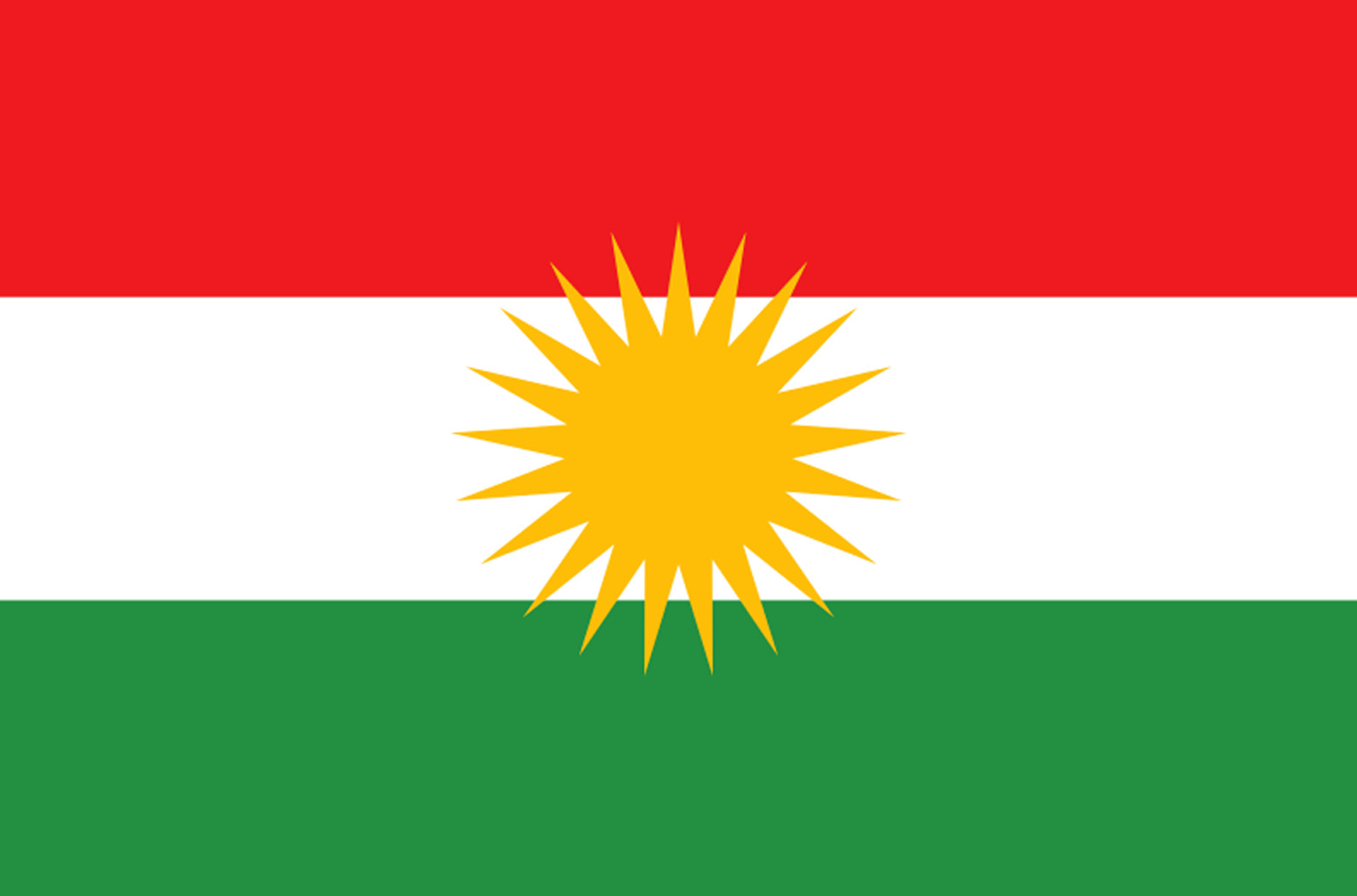 Drapeau Kurdistan (19.5x13cm) - Sticker/autocollant