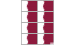 Drapeau Qatar (8 fois 9.5x6.3cm) - Sticker/autocollant