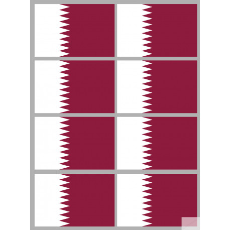 Drapeau Qatar (8 fois 9.5x6.3cm) - Sticker/autocollant