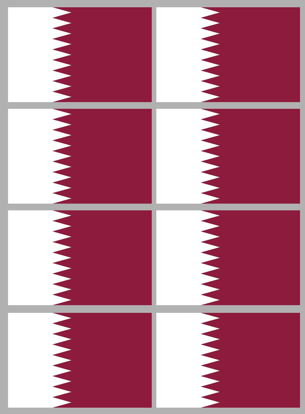 Drapeau Qatar (8 fois 9.5x6.3cm) - Sticker/autocollant