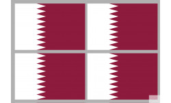 Drapeau Qatar (4 fois 9.5x6.3cm) - Sticker/autocollant