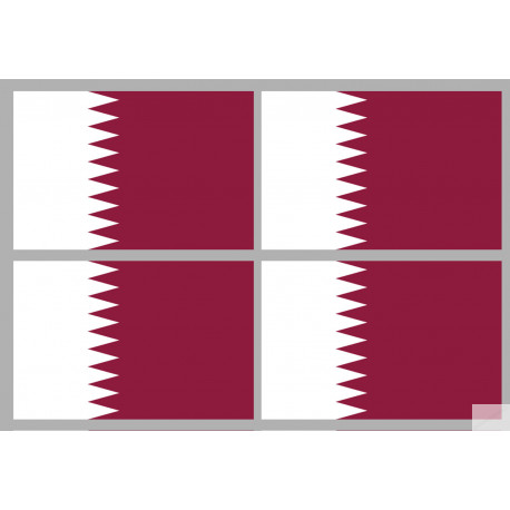 Drapeau Qatar (4 fois 9.5x6.3cm) - Sticker/autocollant