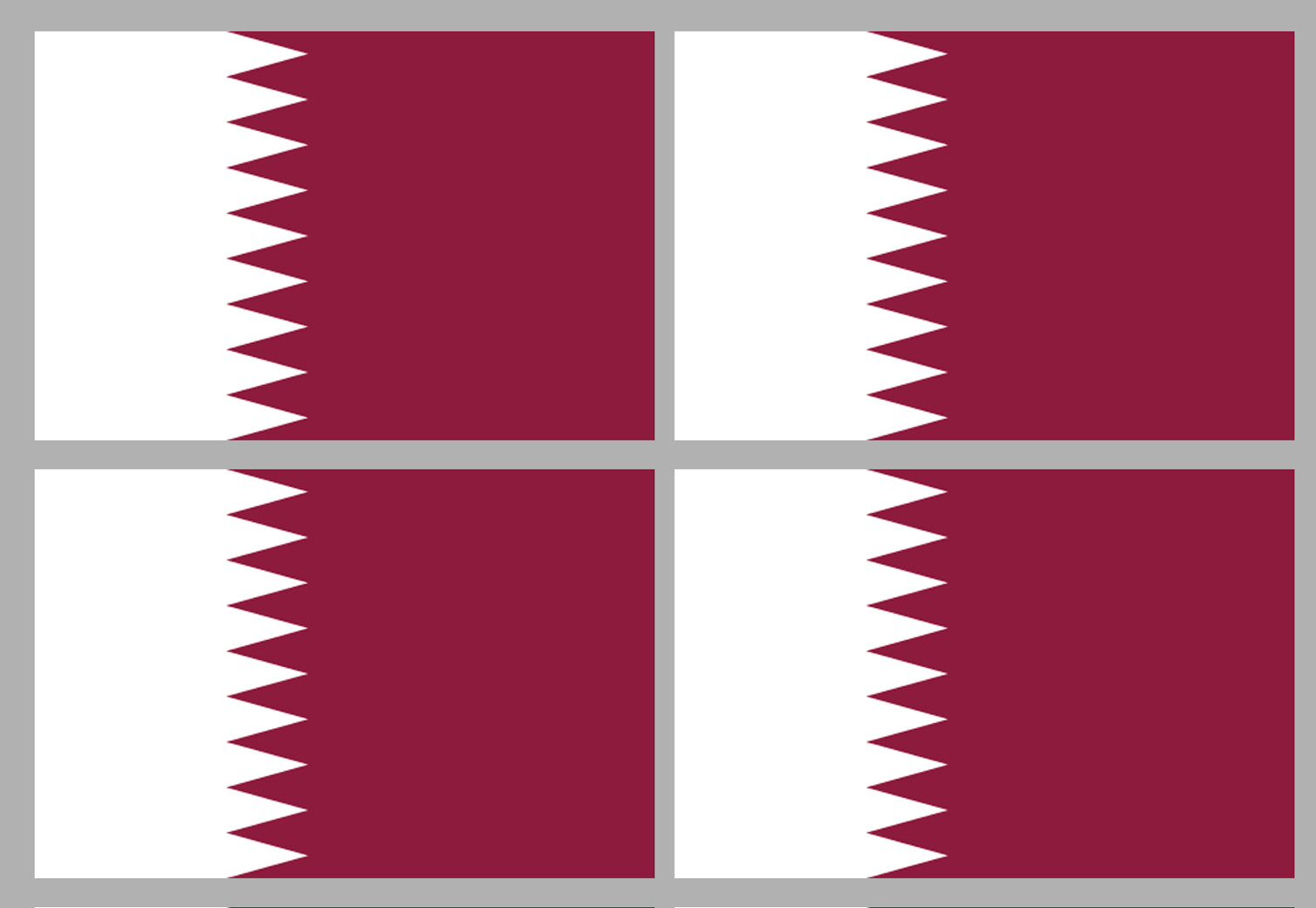 Drapeau Qatar (4 fois 9.5x6.3cm) - Sticker/autocollant