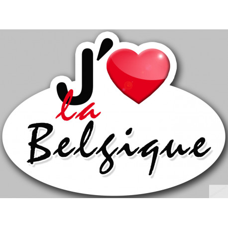 J'aime la Belgique (15x11cm) - sticker/autocollant