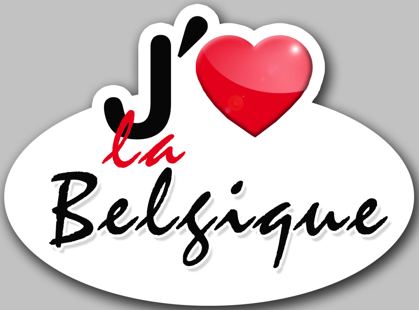 J'aime la Belgique (15x11cm) - sticker/autocollant