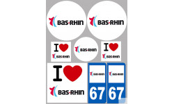 Bas-Rhin (8 autocollants variés) - Sticker/autocollant