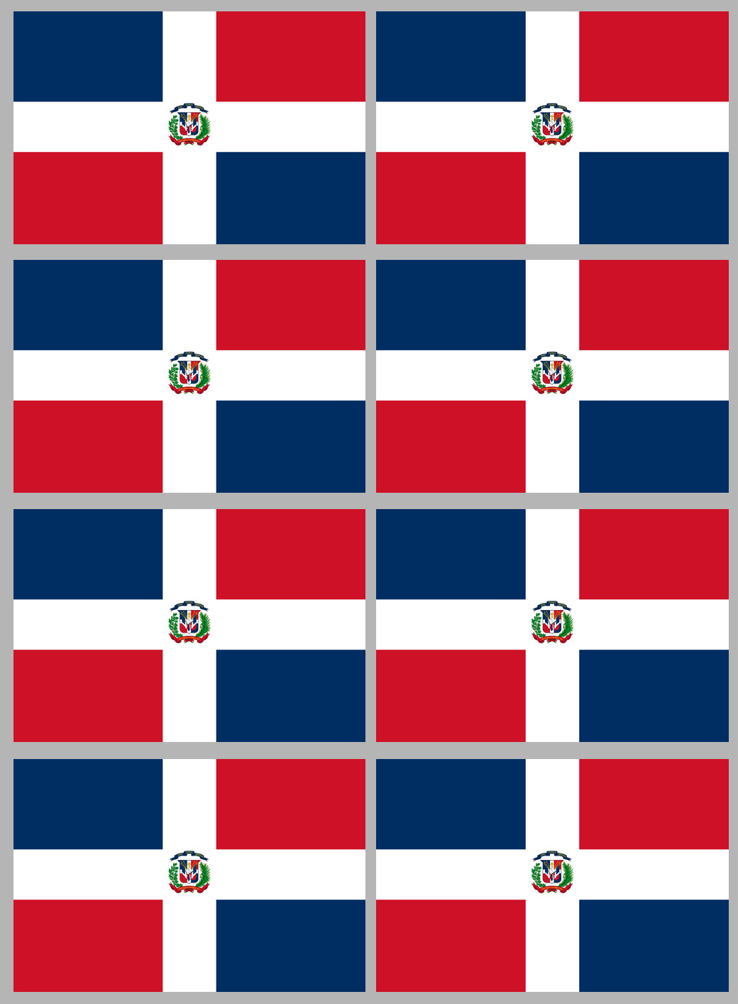 Drapeau République dominicaine (8 fois 9.5x6.3cm) - Sticker/autocollant