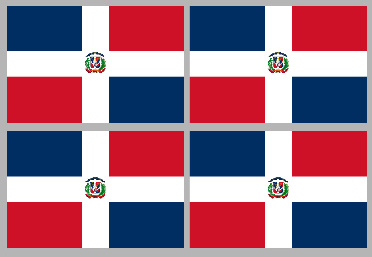 Drapeau République dominicaine (4 fois 9.5x6.3cm) - Sticker/autocollant