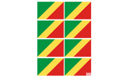 Drapeau République du Congo (8 fois 9.5x6.3cm) - Sticker/autocollant