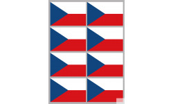 Drapeau République tchèque (8 fois 9.5x6.3cm) - Sticker/autocollant