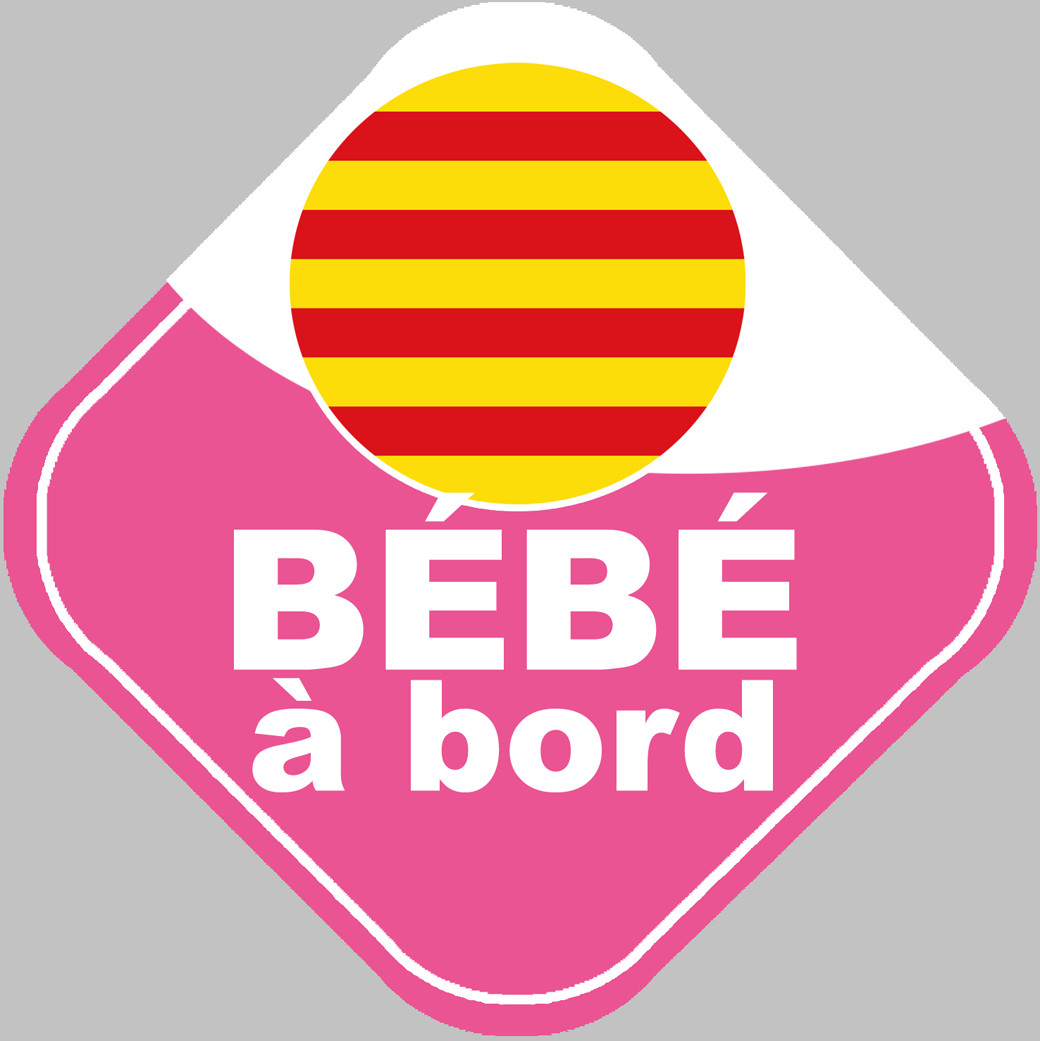 Bébé à bord fille catalane - 10cm - Sticker/autocollant