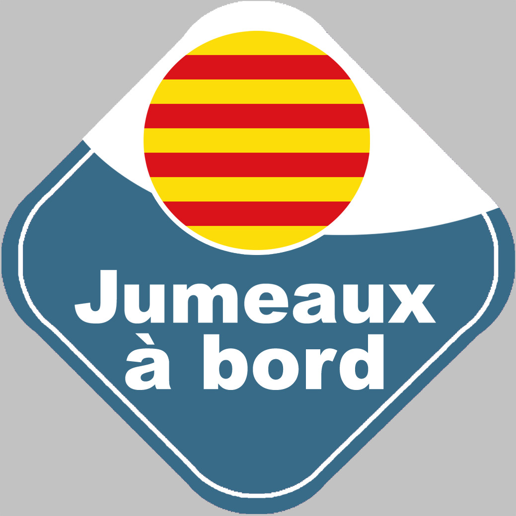 Bébé à bord jumeaux catalans - 10cm - Sticker/autocollant