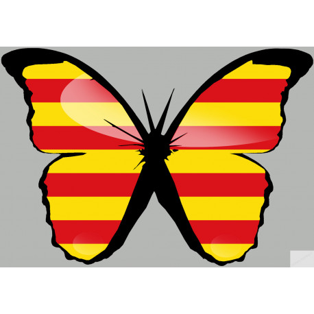 Effet papillon Catalan (10x7cm) - Sticker/autocollant