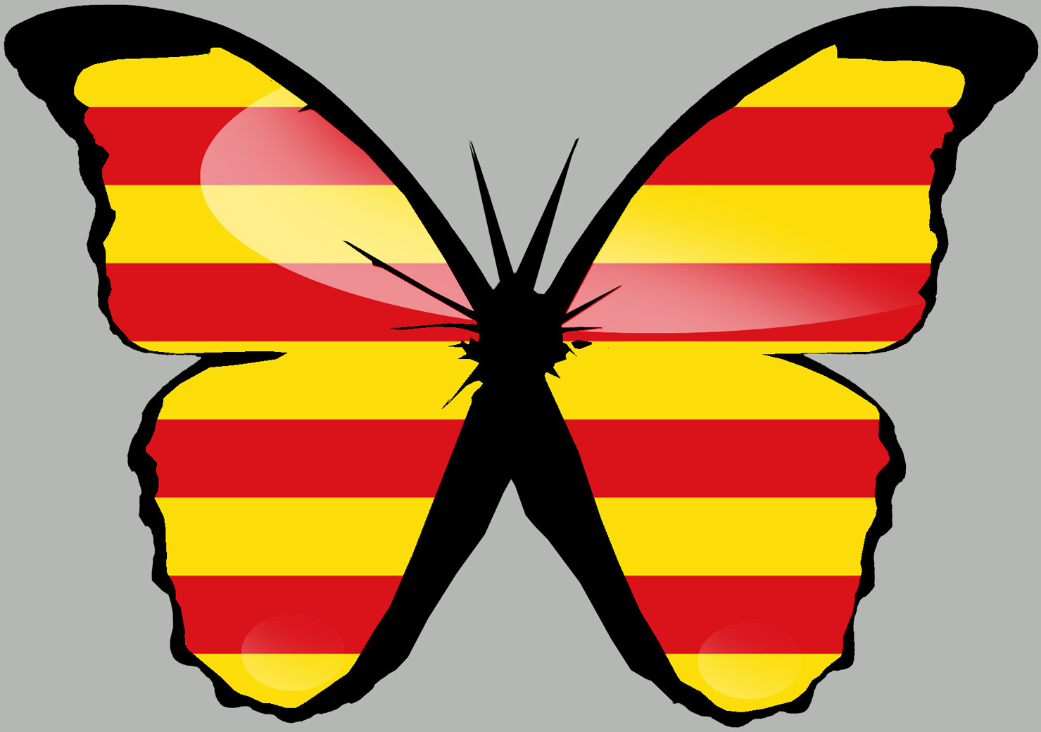 Effet papillon Catalan (10x7cm) - Sticker/autocollant