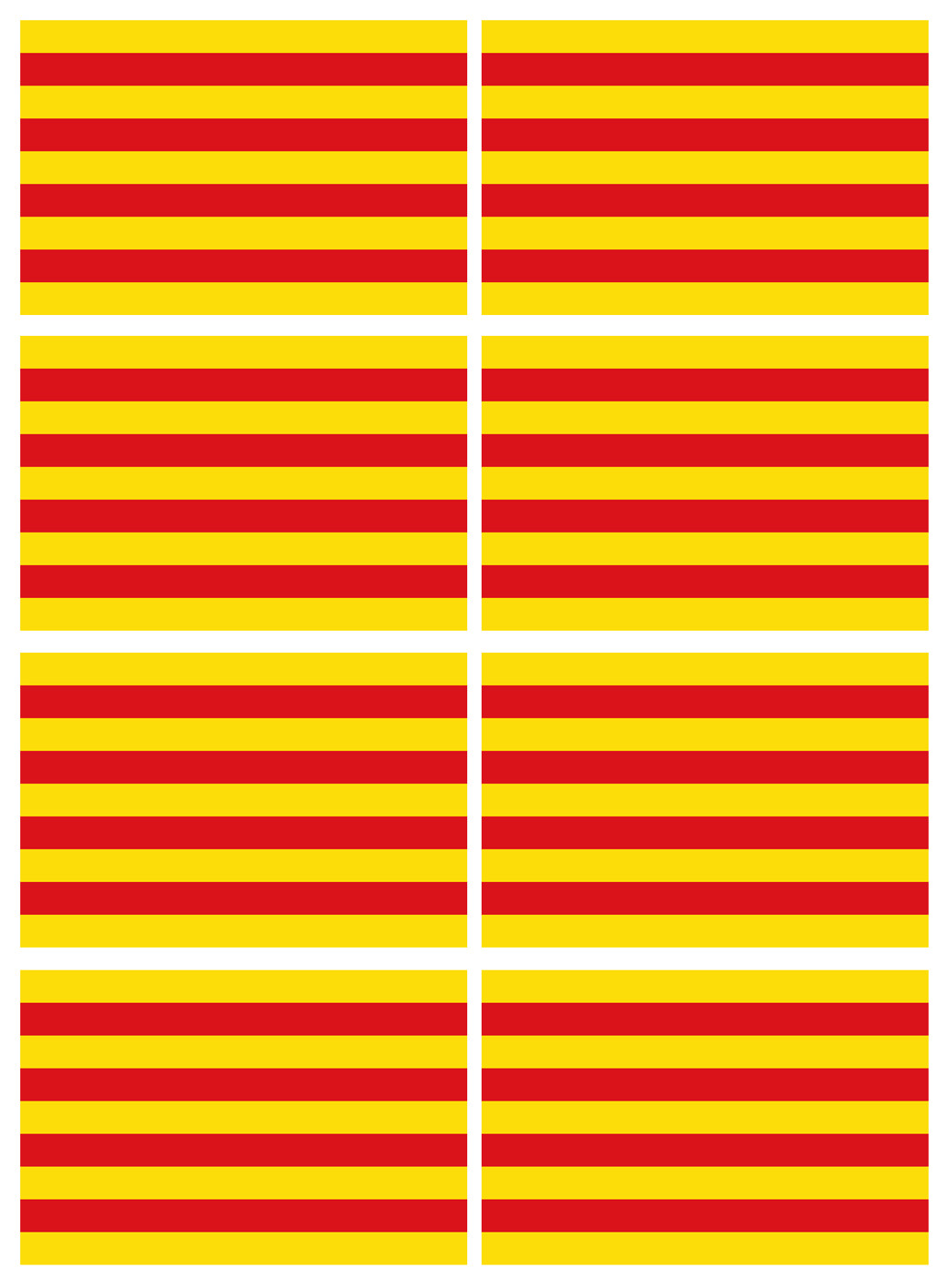 Drapeau Catalan - 8fois 9.5x6.3cm - Sticker/autocollant