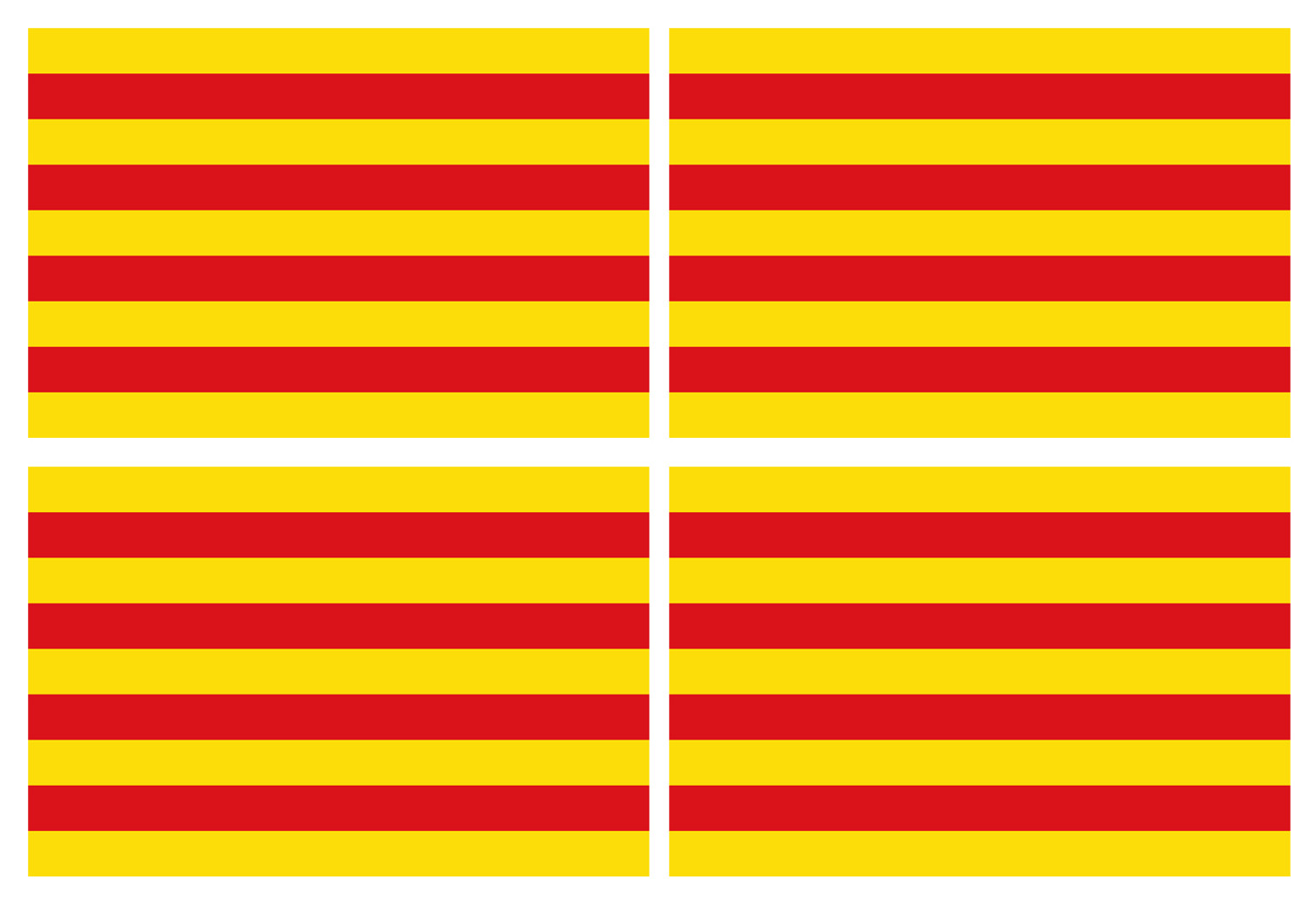 Drapeau Catalan - 4fois 9.5x6.3cm - Sticker/autocollant