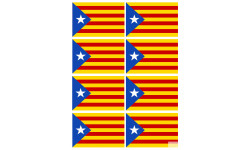 Drapeau Catalan étoilé - 8fois 9.5x6.3cm - Sticker/autocollant