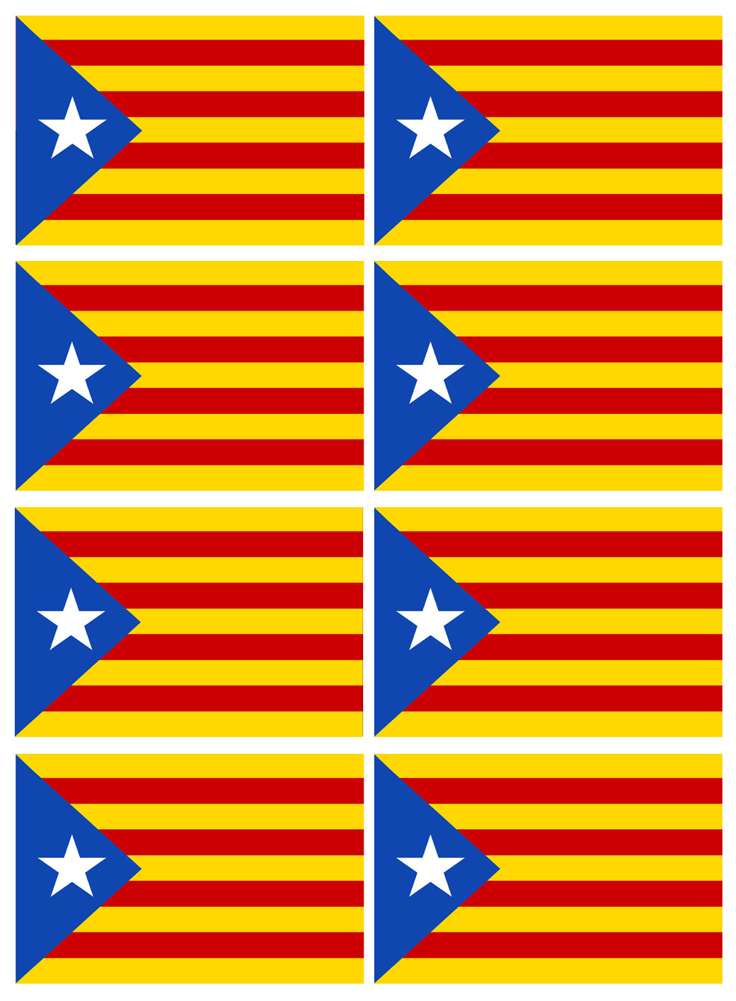 Drapeau Catalan étoilé - 8fois 9.5x6.3cm - Sticker/autocollant