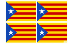 Drapeau Catalan étoilé - 4fois 9.5x6.3cm - Sticker/autocollant