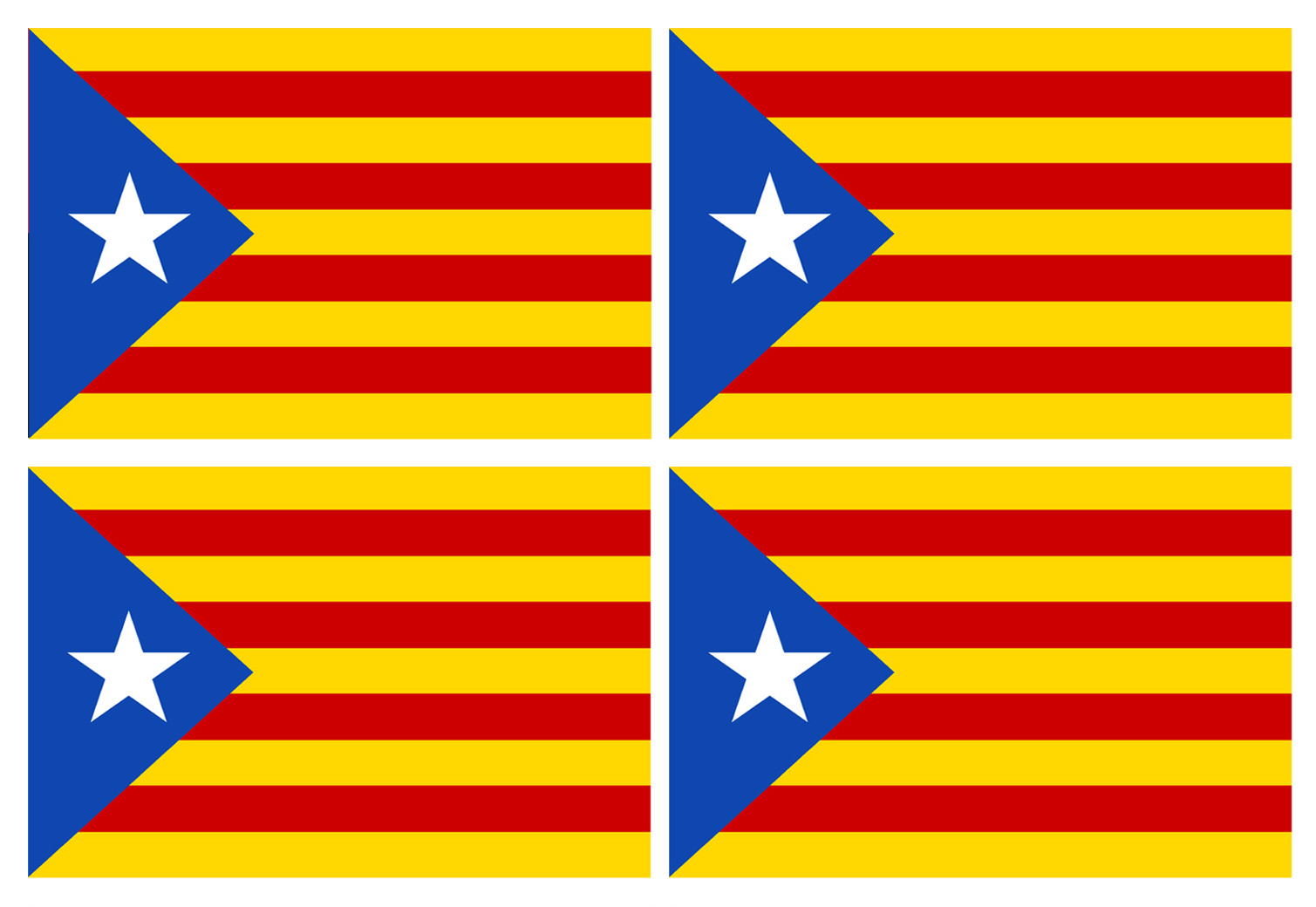 Drapeau Catalan étoilé - 4fois 9.5x6.3cm - Sticker/autocollant