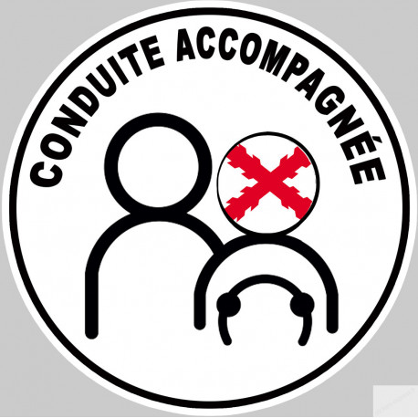 Conduite accompagnée Bourguignon (15x15cm) - Sticker/autocollant