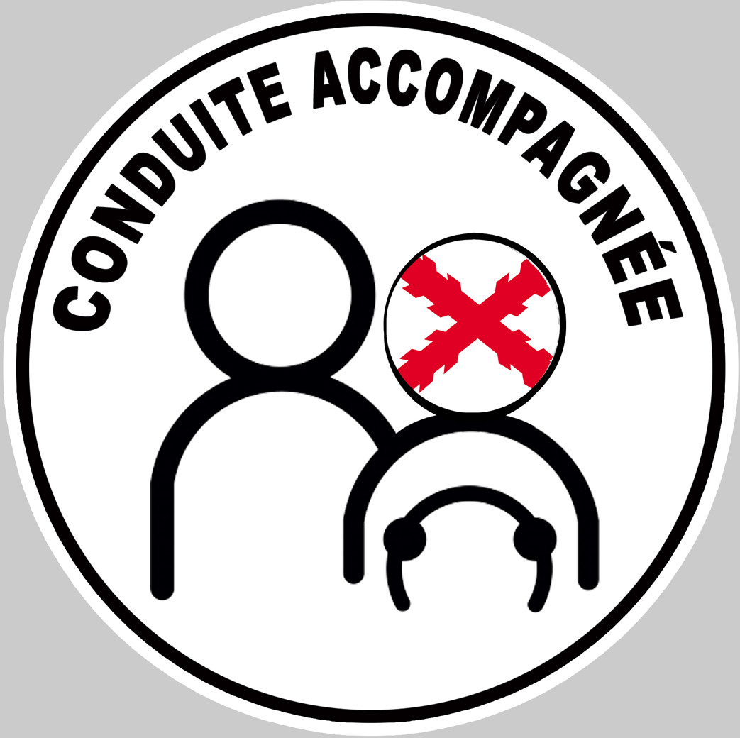 Conduite accompagnée Bourguignon (15x15cm) - Sticker/autocollant