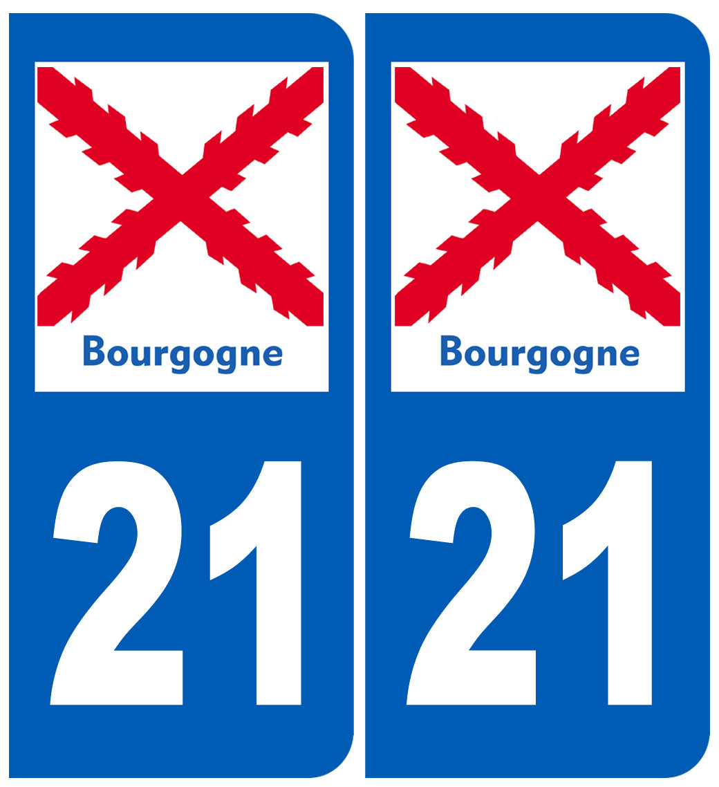 immatriculation 21 Bourgogne - Sticker/autocollant