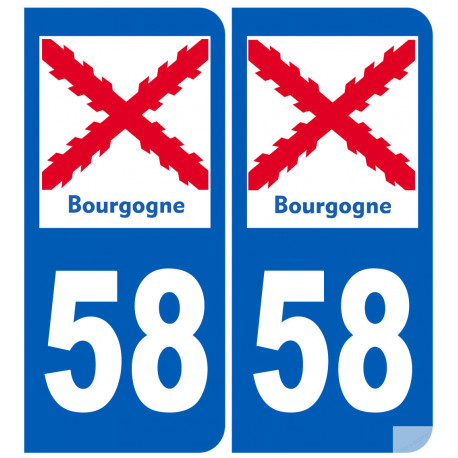 immatriculation 58 Bourgogne - Sticker/autocollant