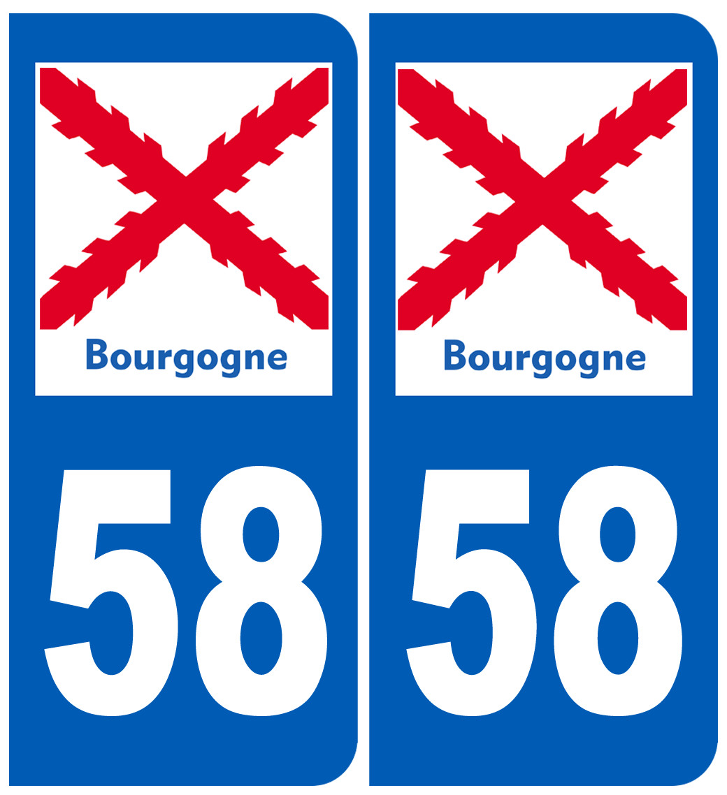 immatriculation 58 Bourgogne - Sticker/autocollant