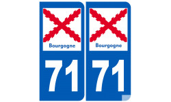 immatriculation 71 Bourgogne - Sticker/autocollant