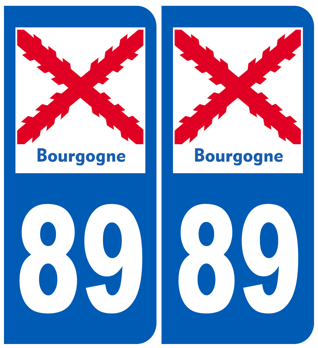 immatriculation 89 Bourgogne - Sticker/autocollant