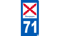 immatriculation motard 71 Bourgogne - Sticker/autocollant