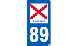 immatriculation motard 89 Bourgogne - Sticker/autocollant