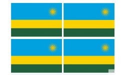 Drapeau Rwanda (4 fois 9.5x6.3cm) - Sticker/autocollant