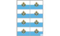 Drapeau Saint-Marin (8 fois 9.5x6.3cm) - Sticker/autocollant