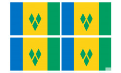 Saint-Vincent-et-les-Grenadines (4 fois 9.5x6.3cm) - Sticker/autocollant