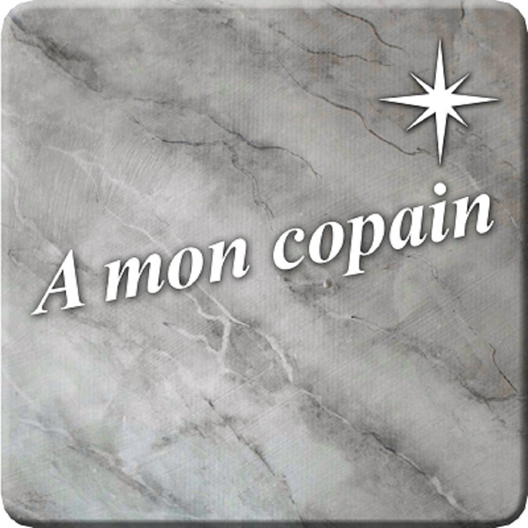 à mon copain marbre gris (20x20cm) - Sticker/autocollant