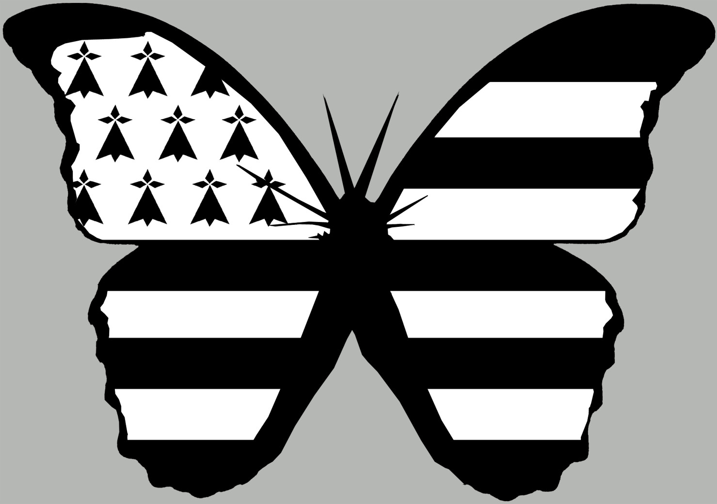 Effet papillon Breton (15x10.5cm) - Sticker/autocollant