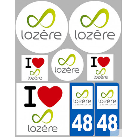 Lozère (8 autocollants variés) - Sticker/autocollant