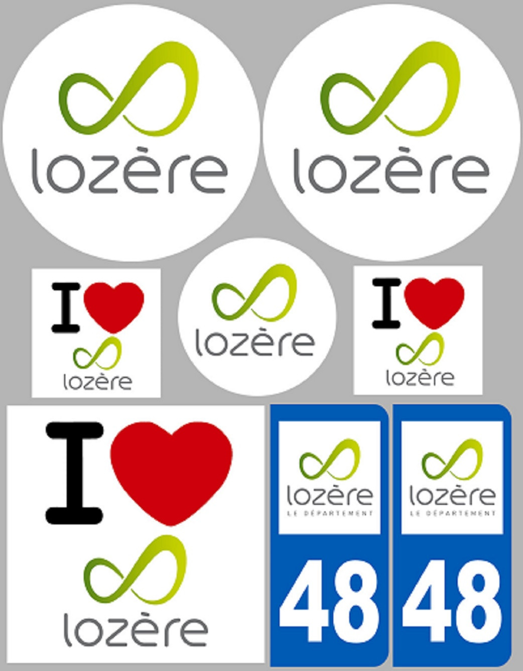 Lozère (8 autocollants variés) - Sticker/autocollant