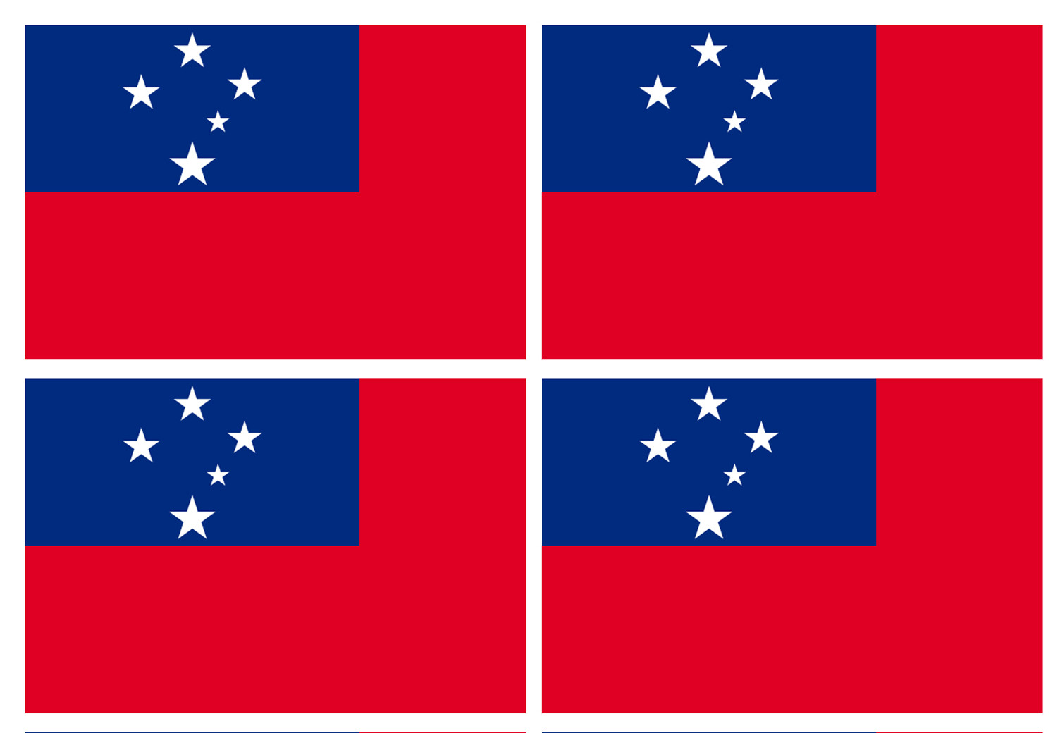 Drapeau Samoa (4 fois 9.5x6.3cm) - Sticker/autocollant