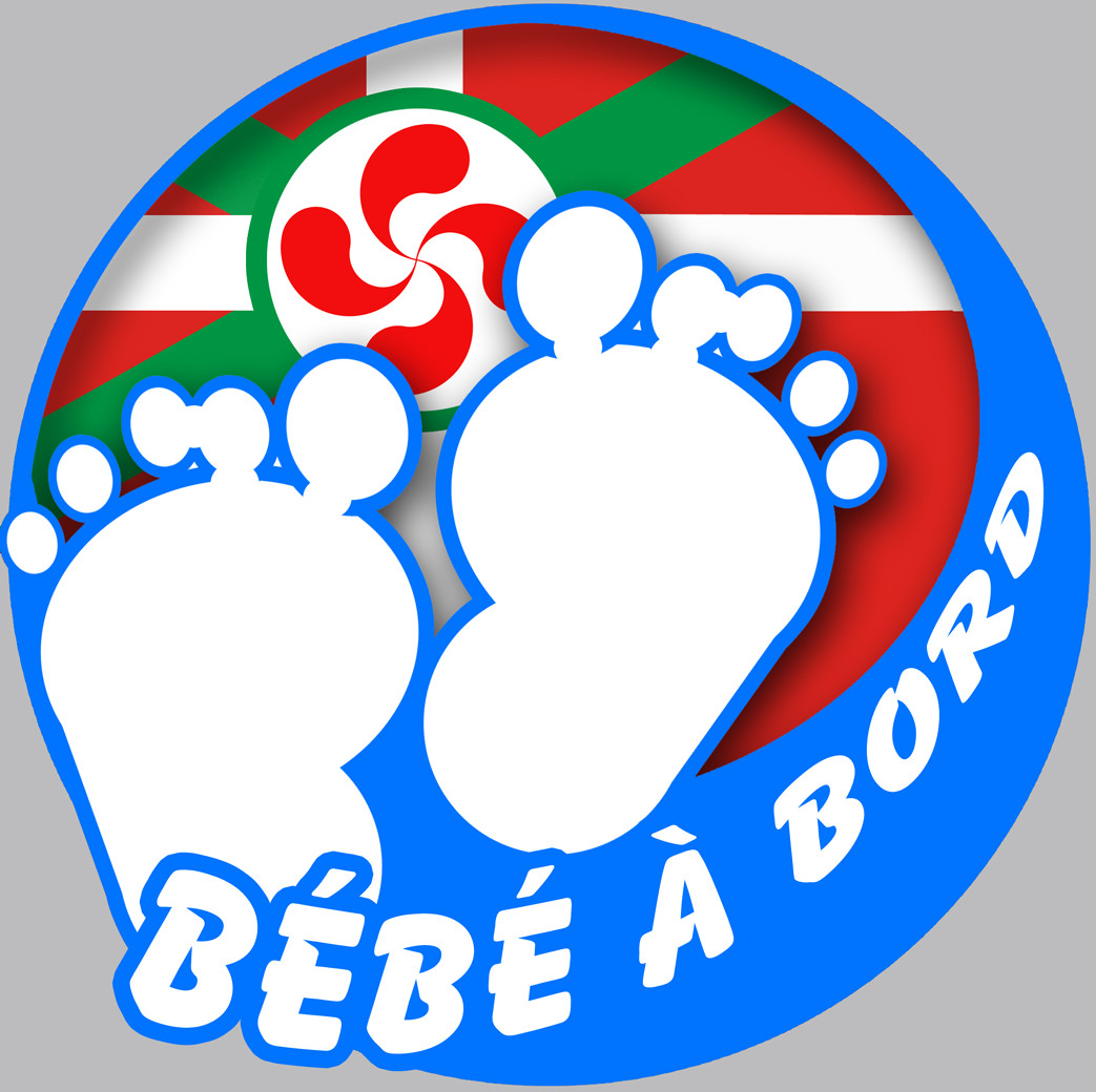 bébé à bord gars basque (10x10cm) - Sticker/autocollant