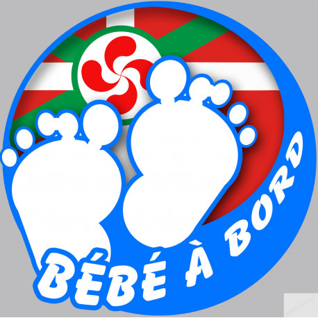 bébé à bord gars basque (15x15cm) - Sticker/autocollant