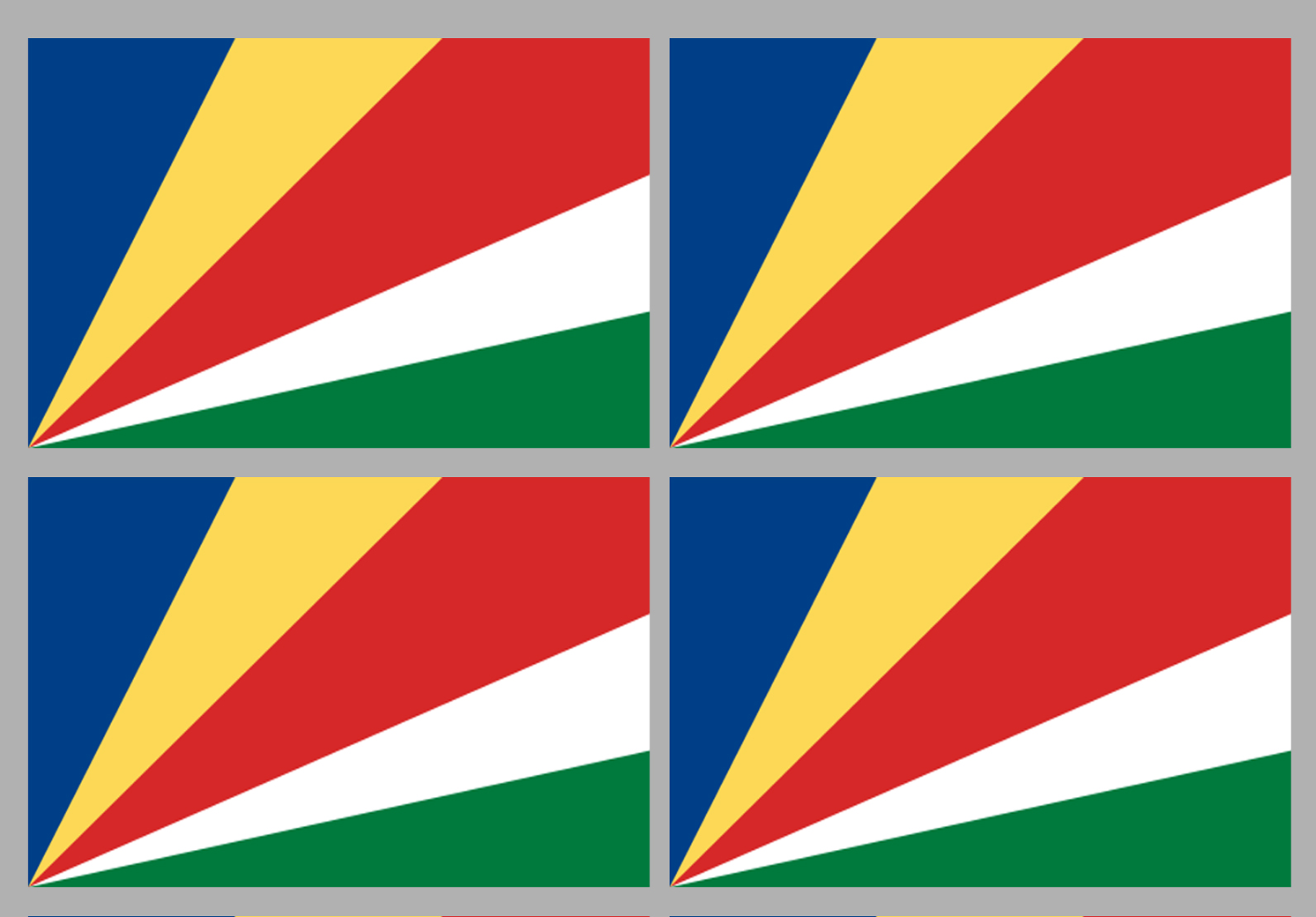 Drapeau Seychelles (4 stickers - 9.5 x 6.3 cm) - Sticker/autocollant